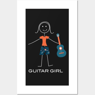 Funny Womens Guitar Girl Posters and Art